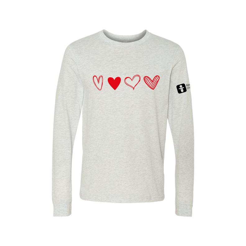 Hearts Design Long Sleeve T-shirt