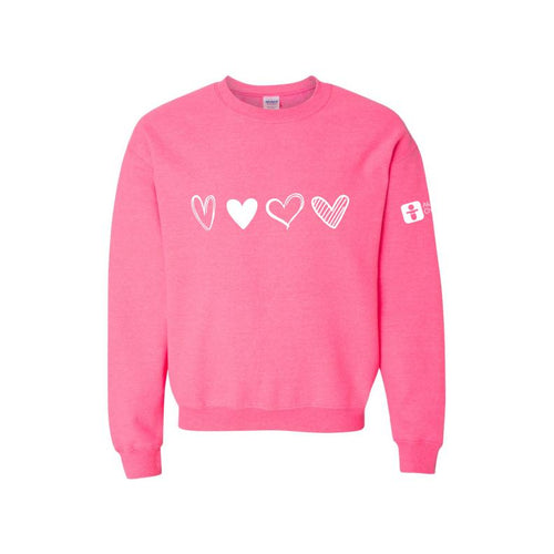 Hearts Design Crewneck Sweatshirt